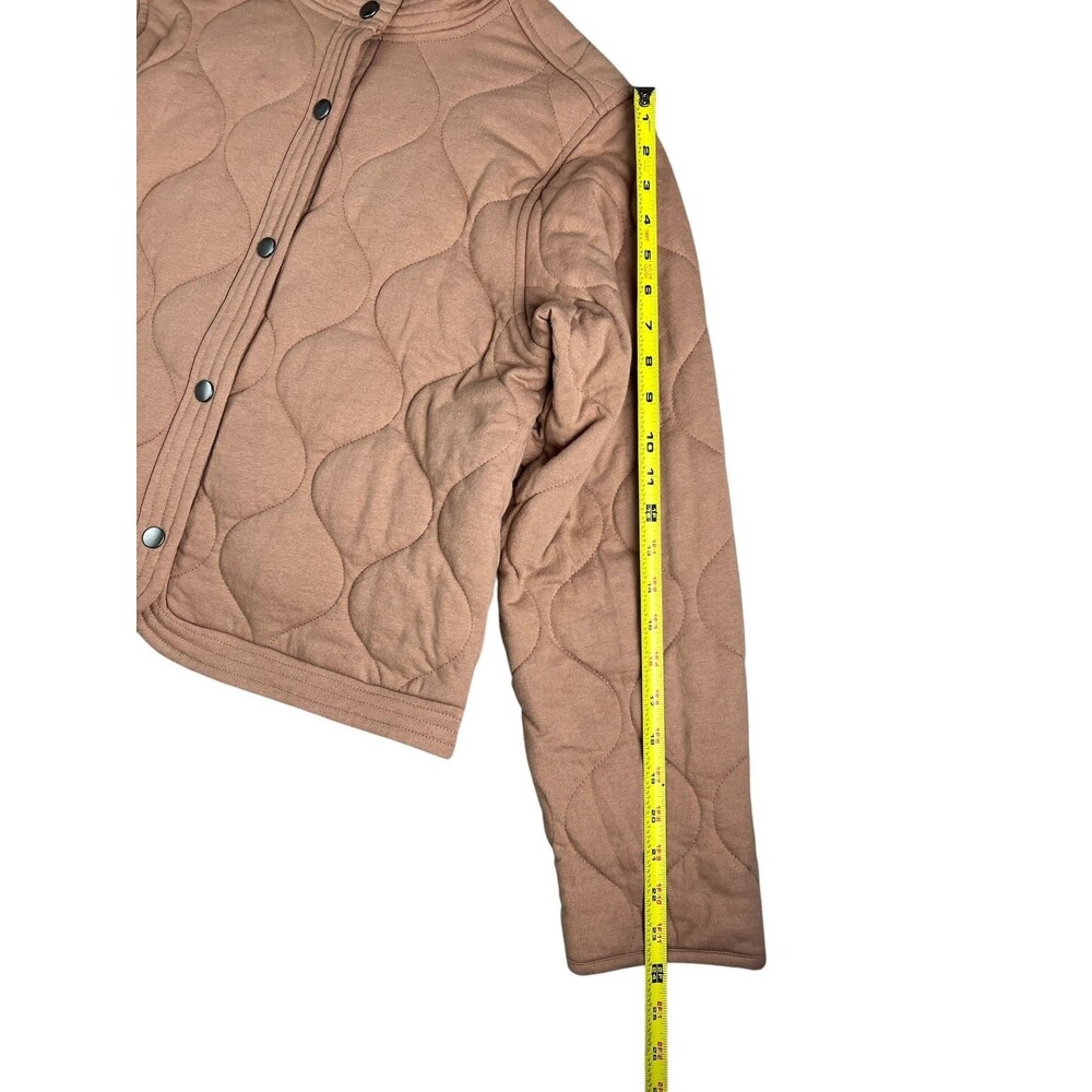 Z Supply Redwood Tan Short Boxy Quilted Jacket Size M Transition Piece Casual - Picture 4 of 13